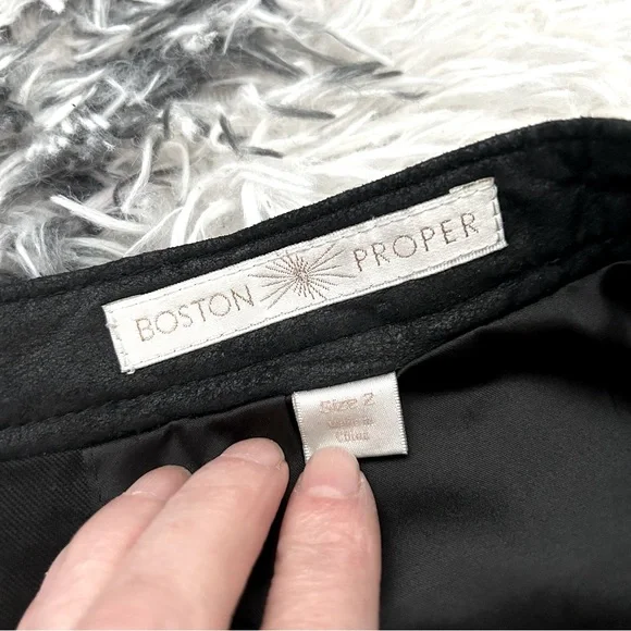 Boston Proper Genuine Leather Fringe Skirt - Picture 6 of 9